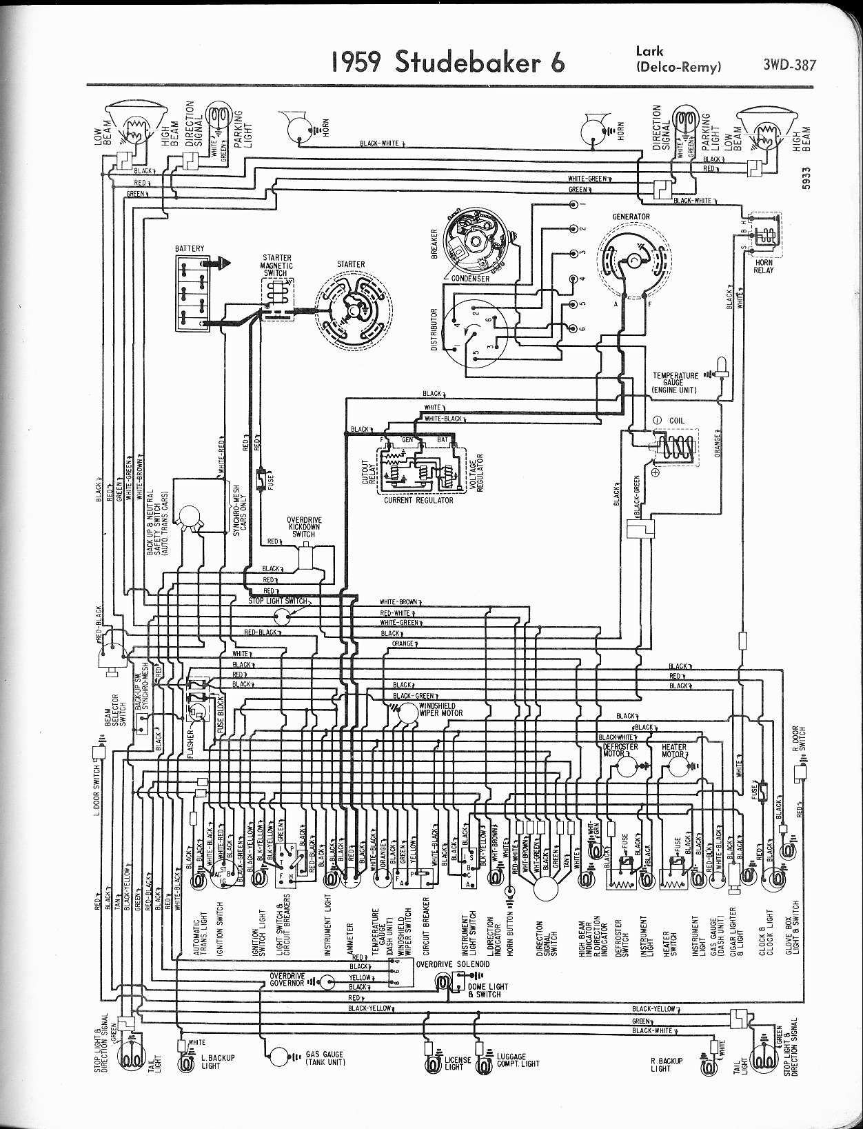 Studebaker wiring diagrams - The Old Car Manual Project 1957 chevrolet fuse box diagram 